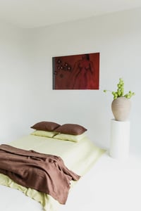 Image 1 of Italian Linen Pillowcase Chocolate