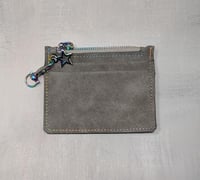 Minimalist Gray Faux Suede Cardholder Wallet