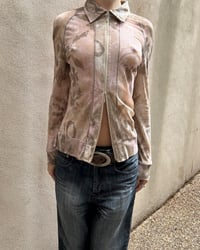 Image 3 of ZIP UP MESH FLORAL TOP