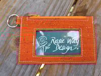 Image 2 of Orange Cork Minimalist Zipper ID Wallet