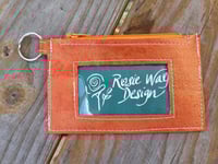 Image 4 of Orange Cork Minimalist Zipper ID Wallet