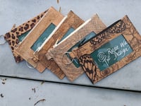 Image 1 of Natural Butterfly Leopard Bark Snake Cork Minimalist Zipper ID Wallets