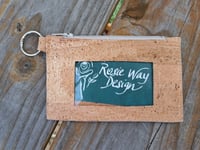 Image 3 of Natural Butterfly Leopard Bark Snake Cork Minimalist Zipper ID Wallets