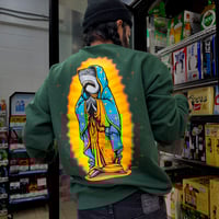 Image 2 of Fins Up DARK GREEN CREW 