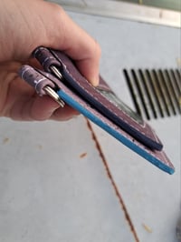 Image 2 of Violet Lavender Cork Minimalist Zipper ID Wallets