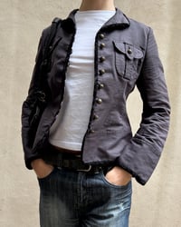 Image 1 of VELVET TRIM MILITARY JACKET