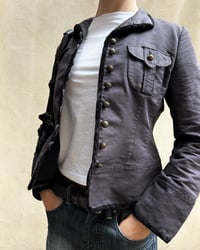 Image 2 of VELVET TRIM MILITARY JACKET