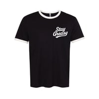 Image 1 of Stay Greasy Black/White Tee - White Logo