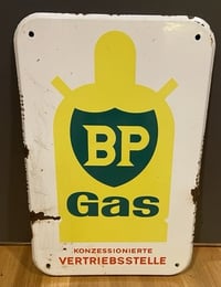 Image 1 of Vintage (ca. 1950s) Enamel German BP Gas Sign