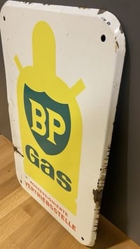 Image 2 of Vintage (ca. 1950s) Enamel German BP Gas Sign