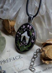 Image 5 of Opossum Tooth and Floral Pendant