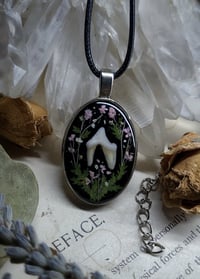 Image 3 of Opossum Tooth and Floral Pendant