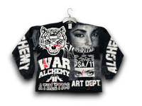 Image 1 of Sade black panther party NY war art dept screen print black/white sweatshirt