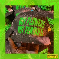 “BUY FLOWERS” BALL CAP [ Chocolate/ Salmon]