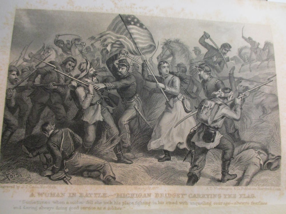 #113-CIVIL WAR SALE: A SIGNED NOTE+2ND SIGNATURE & THE STORY OF THE WAR BY MARY LIVERMORE