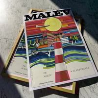 Image 1 of Fly Malév to Scandinavia Poster | Vintage Hungarian Airlines Art | Mate Andras 