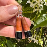 Image 2 of Black and Tan Earrings