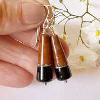 Image 1 of Black and Tan Earrings