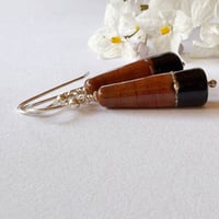 Image 3 of Black and Tan Earrings