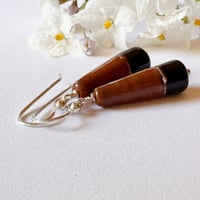 Image 4 of Black and Tan Earrings