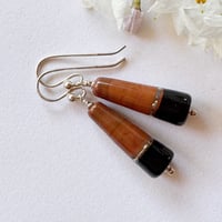 Image 5 of Black and Tan Earrings
