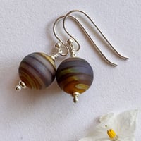 Image 3 of Raku stripe on Mustard Earrings