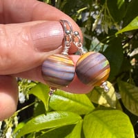 Image 5 of Raku stripe on Mustard Earrings
