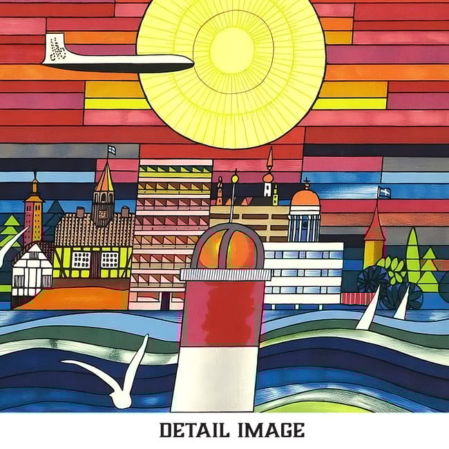 Fly Malev to Scandinavia | Máté András | 1967 | Vintage Travel Poster | Home Decor