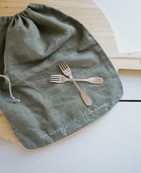 Image 3 of forest green bread bag
