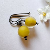Image 1 of Matt Mustard Rounds Earrings