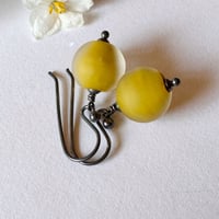 Image 3 of Matt Mustard Rounds Earrings