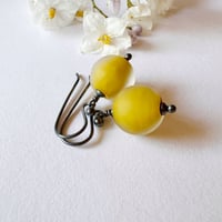 Image 4 of Matt Mustard Rounds Earrings