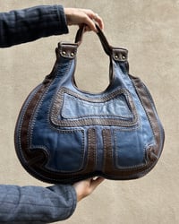 Image 1 of BLUE WESTERN LEATHER BAG