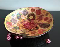 Image 5 of Handmade Christmas Paper Mache Bowl | Festive Decorative Bowl with Holiday Motifs