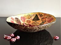 Image 8 of Handmade Christmas Paper Mache Bowl | Festive Decorative Bowl with Holiday Motifs