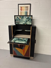 Image 3 of Art Deco Cocktail Bar Drinks Cabinet | Hand-Painted Geometric Design 