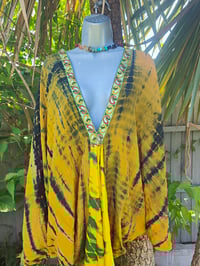Image 5 of Wanderlust maxi dress Sari tie dye Mustard upto 18 uk