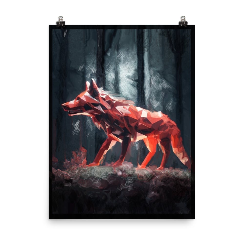 Ltd edition print - Red crystal wolf