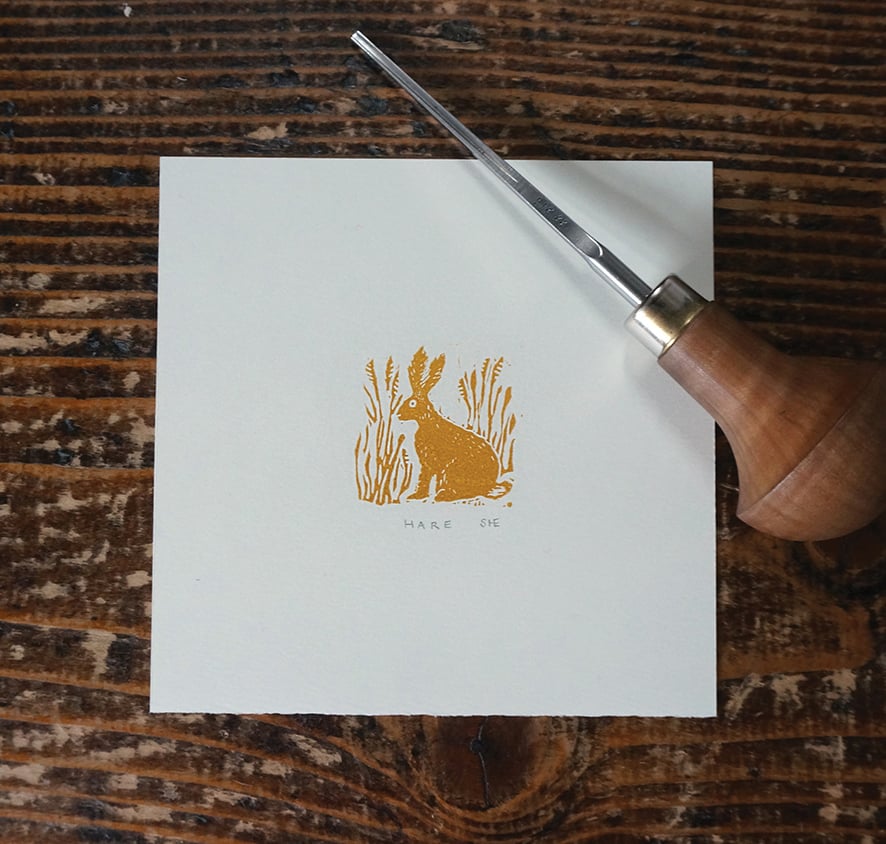 Image of Hare - Tiny Lino