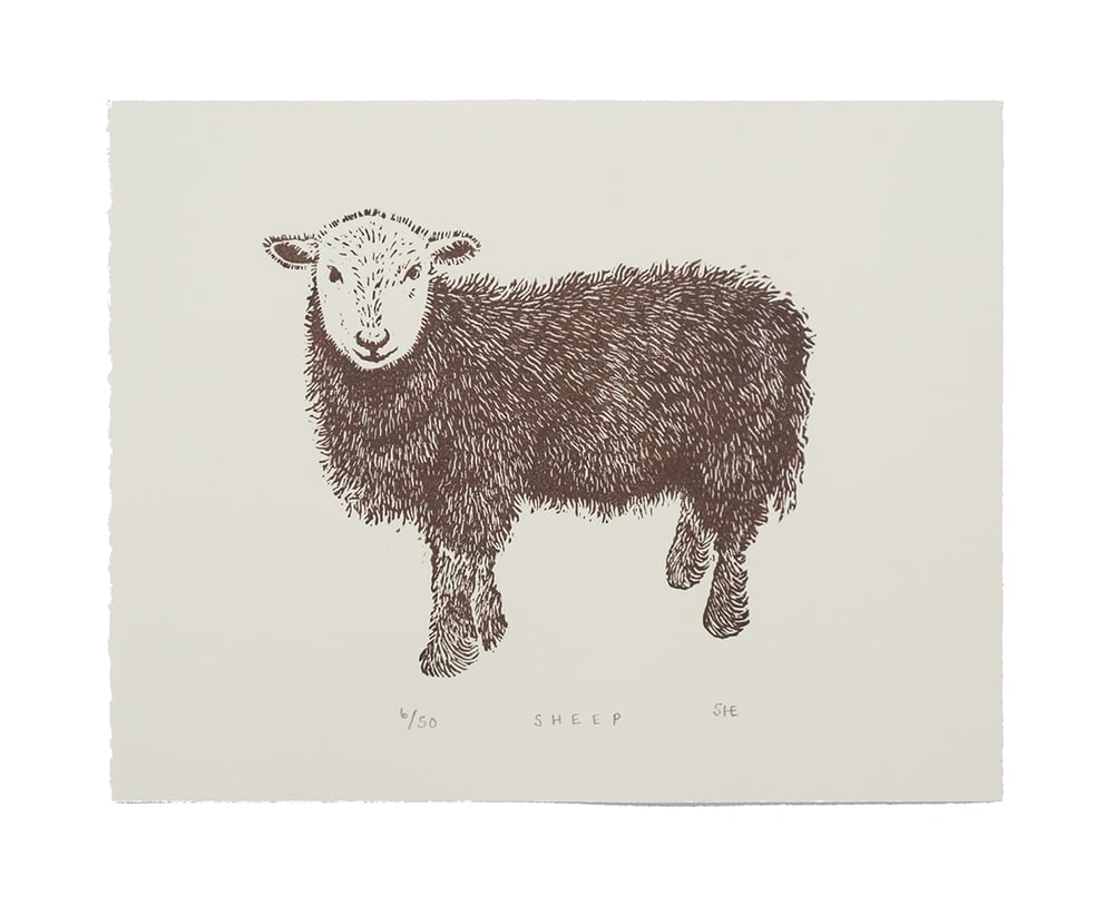 Image of Sheep - Linocut