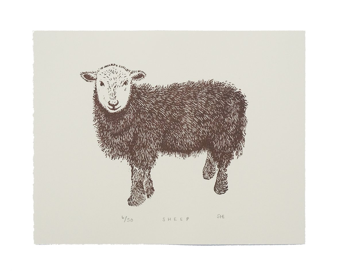 Image of Sheep - Linocut