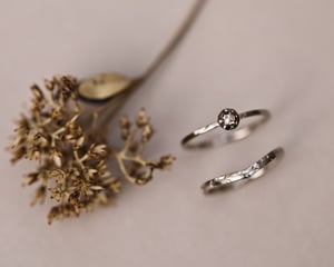 Image of 18ct White gold, 3.0mm Rose-cut Champagne diamond ring (LON267)