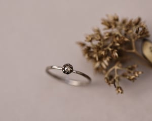 Image of 18ct White gold, 3.0mm Rose-cut Champagne diamond ring (LON267)