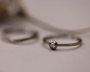 Image of 18ct White gold, 3.0mm Rose-cut Champagne diamond ring (LON267)