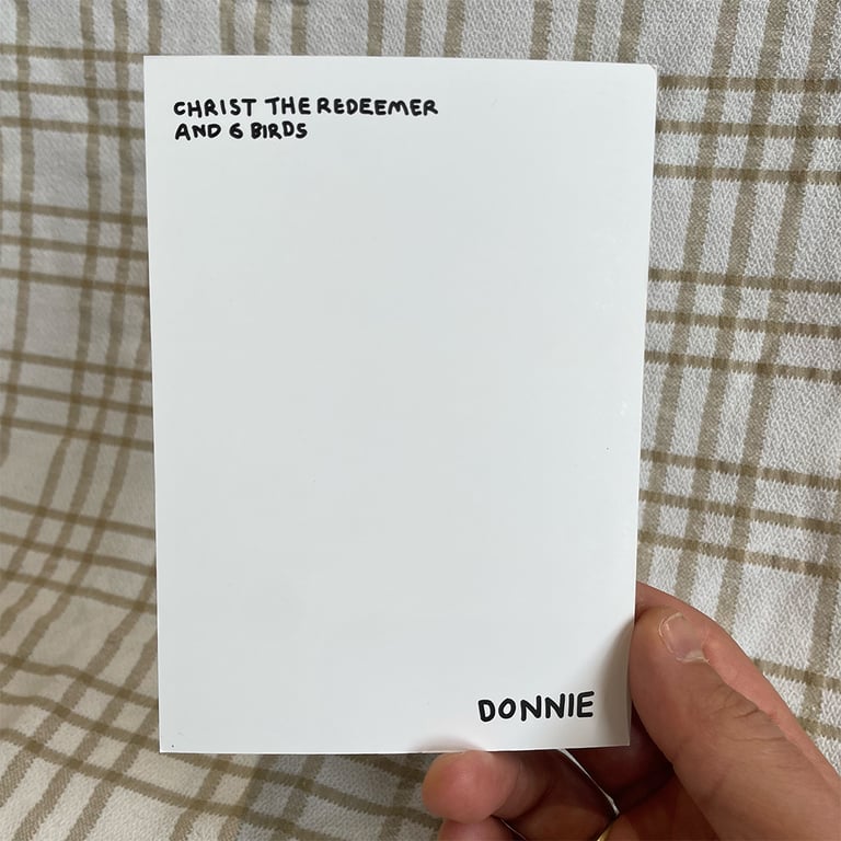 Christ The Redeemer and 6 Birds Postcard Print Image 2