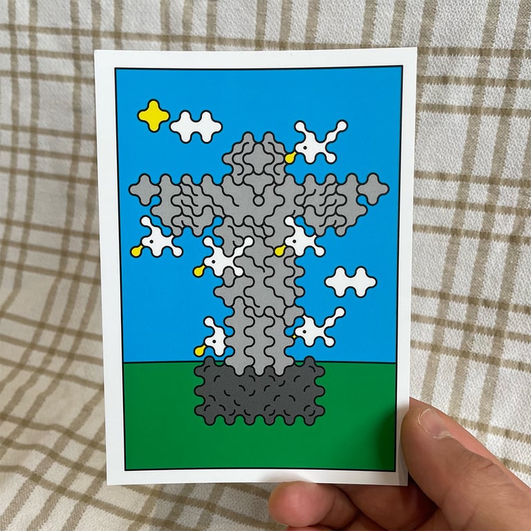 Christ The Redeemer and 6 Birds Postcard Print