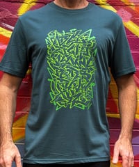 Image 1 of Green Graffiti Alphabet - 100% Organic Cotton, Eco, Sustainable Tee Shirt