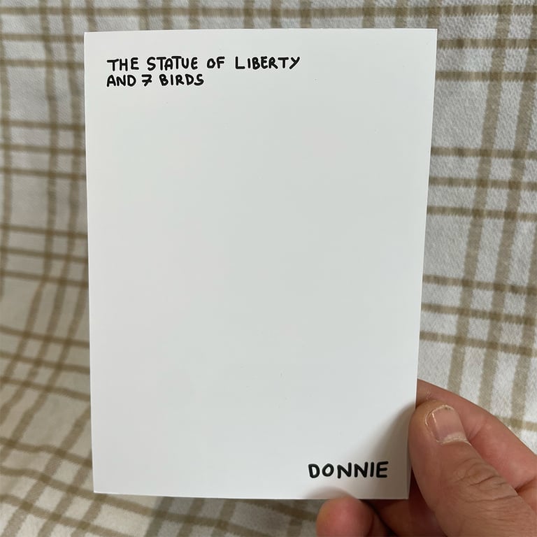 The Statue of Liberty and 7 Birds Postcard Print Image 2