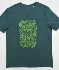 Image 2 of Green Graffiti Alphabet - 100% Organic Cotton, Eco, Sustainable Tee Shirt