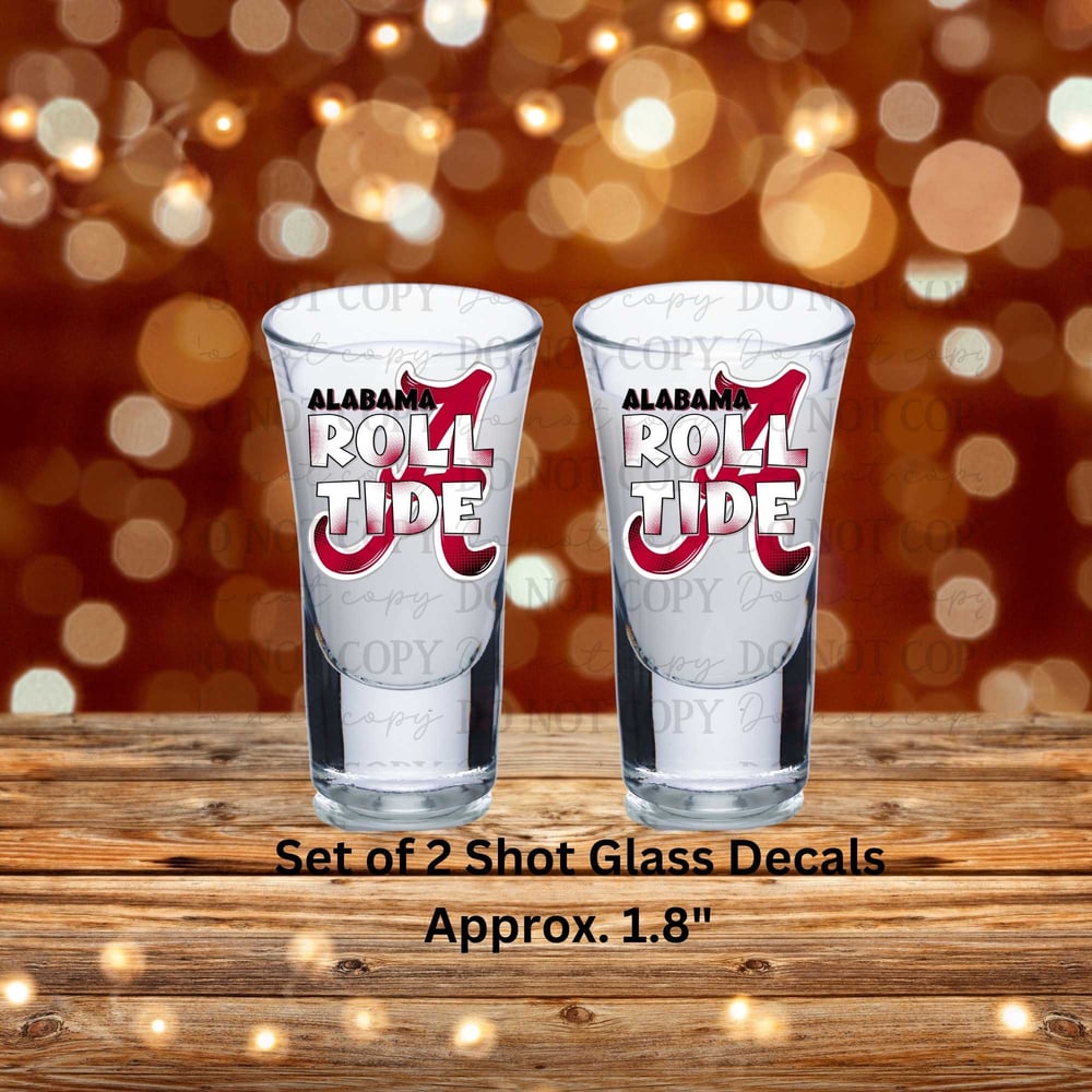 Image of Alabama Crimson Tide Football Uv Dtf Wrap or Shot Glass Decal  FB 29